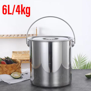 304 Stainless Steel Sealed Bucket Stainless Steel Airtight Food Storage Container Large Capacity Rice Keeper Rice Dispenser Rice Bucket Food Storage Box