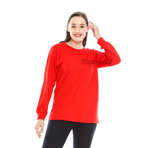 Esperanza Kaos Polos Lengan Panjang Combed 30s TPJ Merah Indonesia Wanita Pria Dewasa