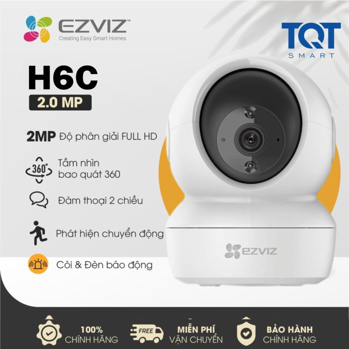 [HOÀN TIỀN] Camera H6C EZVIZ 2MP Wifi Không Dây, Quay Quét 360, Đàm ...