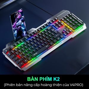 Bàn phím giả cơ gaming SIDOTECH K2 có dây full size 104 key máy tính led rainbow chống nước làm việc chơi game laptop pc