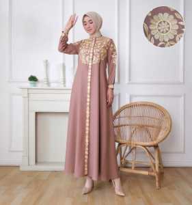 Gamis Bordir Tuqba Terlaris Bahan Katun Toyobo Fodu