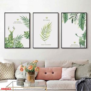 Tranh treo tường phòng khách phòng ngủ phong cách minimal tặng kèm đinh treo tranh canvas treo tường