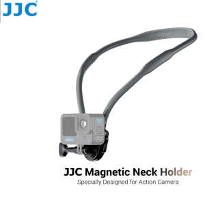 JJC Magnetic Neck Holder for Action Cameras Compatible with DJI Osmo Pocket 3/Pocket 2DJI Action 5 Pro/4/3/2 GoPro Hero 12/11/10Insta360 Ace Pro 2 & More Action CamerasSuit For Outdoor Sports Vlogging Live Streaming