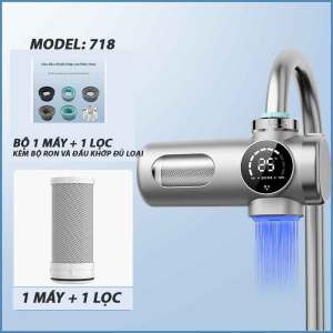 Máy Lọc Nước Tại Vòi Khử UV 10 Lớp Lõi Composite Kháng Khuẩn 99.99% Hiển Thị Nhiệt Độ & Tuổi Thọ Loại Bỏ Clo/Cặn Bã