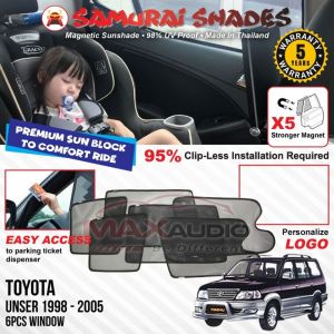 Car Sunshade TOYOTA UNSER 1998-2005 X5 STRONG MAGNET SAMURAI SHADES Magnetic Sun Shade Pelindung Matahari Kereta