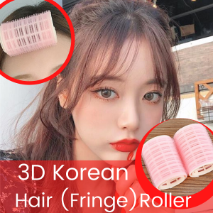 SG Stock 2PC Korean Airy Fringe Hair Rollers (with cover) - Hair Setting Clips for Fixing Hairstyles and Creating S-Curve Curls - 3D Korean Airy Fringe Design - #202