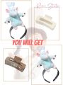 Remy Headband with Hair Clip Grabs Hair Women Cute Funny Rat Hairband Animal Costume Headwear for Washing Face. 