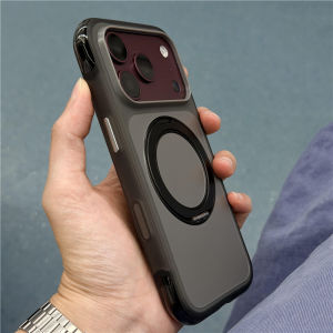 Rotating Holder Matte Original Airbag Case For iPhone 18Pro 17Pro 18Pro Max Camera Button For Magsafe Shockproof Cover