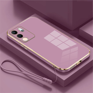 Case Vivo V29 5G Softcase Luxury 6D Casing Plating Free Tali strap