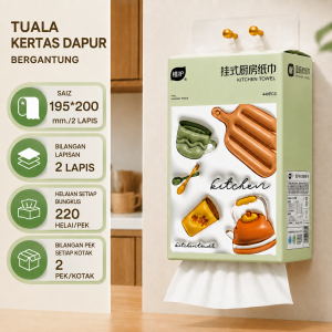 【4 packs】Botare paper towel oil-absorbing paper kitchen tissue itchen towel Hanging Removable tisu dapur 2-Ply 1760 Sheets 200mm*195mm