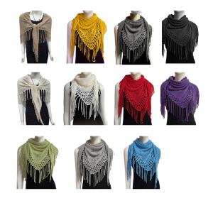 Womens Fashionable Winter Scarf Imitation Cashmeres Triangular Shawl Wrap with Fringes Tassels for Multiple Styling
