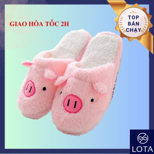 Dép Mang Trong Nhà Hình Heo dép bông cho nữ đi trong nhà dễ thương bé gái chống trượt LOTA SHOP