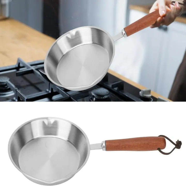 ELAINESI Lò nướng an toàn Chảo rán inox 304 Tay cầm bằng gỗ Đáy phẳng ...