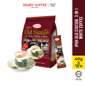 Deary Old Station Instant Premix 3-In-1 White Coffee (15 Sticks x 1 Pack)