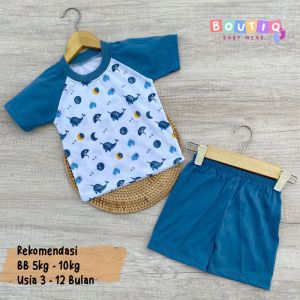 Butik Baby - Setekan Kaos Oblong Bayi Lengan pendek Usia 0-3 Bulan