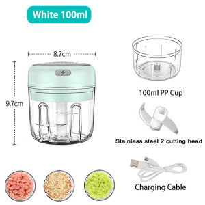 【Electric】Automatic Garlic Crusher Chopper PortableBlender Meat Vegetable Garlic Chilli Meat Bawang 250ml Kitchen