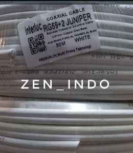 Kabel CCTV RG59 Plus Power 50M 100M 300Meter Warna Putih INTERLUC