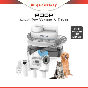 Rock Multi-Functional Pet Grooming Kit 6-in-1 Vacuum & Pet Hair Dryer 4L