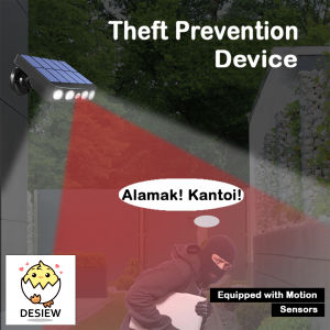 Motion Sensor Solar Light Panel 3 Modes For Garden Backyard Street Corridor Security Safety Mengesan Gerak Energy Saving