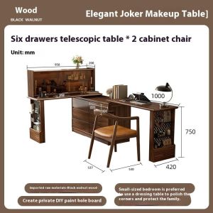 Solid Wood Dressing Table Bedroom Simple Modern Makeup Table Storage Cabinet Integrated Dressing Table