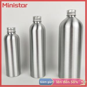 Ministar 30ml-250ml Silver Aluminum Bottle With Screw Cap Perfume Cosmetic Toner Water Bottle Travel Protable Refillable Bottle