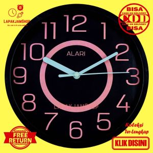 Jam Dinding Analog Minimalis Unik Alari AL1181 Blue Hiasan Rumah Original BestSeller Besar