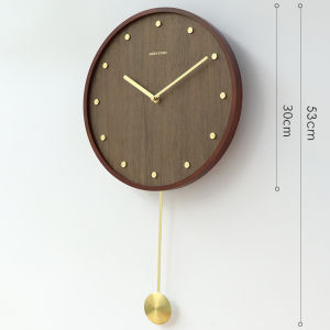 Minimalist Nordic Series Swing Wall Clock Wood Art Hot Sale Home Living Room Clock Simple Retro Creative INS Wall Decoration