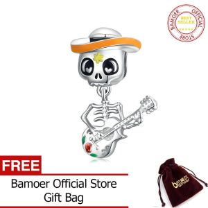 BAMOER Charm Hình Đầu Lâu Halloween Bằng Bạc Sterling 925 Cho Vòng Tay Bạc Nguyên Bản Vòng Tay Tự Làm Trang Sức Tinh Xảo BSC327