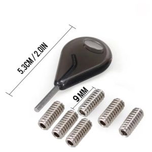 NALANILI 1set 9mm/12mm Screw Surf Board Fin Key Grub Screw Black General FCS Surfboard Tail Rudder Round Cup Wrench Surf Key Screw Surf Board/SUP Board/Long Board