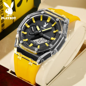 Playboy Watch For Men Waterproof 2023 Original New Fashion Silicone strap LED Chronograph luminous Relo