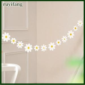 ruyifang พวงดอกเดซี่ธงเดซี่1ชุดสำหรับงานเลี้ยงวันเกิดผ้ากระสอบสีขาวดอกไม้