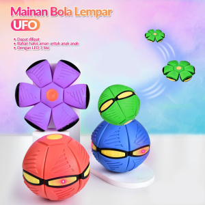 Mainan Bola Karet Injak Magic Ball Ufo Bola Terbang Led
