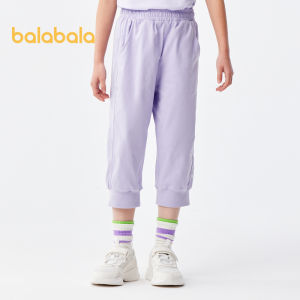 Balabala Childrens Dress Girls Pants Summer Dress Medium Children Childrens Cropped Pants Moisture Absorbent Quick Drying Casual Pants Fashion