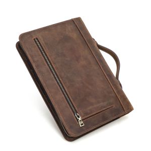Liên lạc gia đình Da Thật Kinh Thánh Bìa mang cuốn Sách bìa túi có khóa kéo Retro Kinh Thánh lưu trữ trường hợp