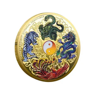 Đồng Tiền Xu Tứ Linh Đặc Biệt Trấn Trạch Chiêu Tài May Mắn