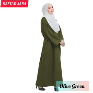 NEW - KAFTAN SARA WITH POCKET FREE SIZE ABAYA PLAIN ROBE & JUBAH ABAYA MAXI LONG DRESS GAMIS JUBAH UMRAH NURSING JUBAH