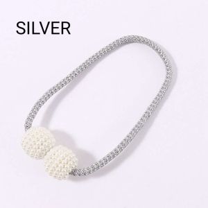 1pcs Magnetic Curtain Belt Woven Rope Magnet Imitation Pearl Ball Langsir Magnet Pengikat Langsir Mutiara