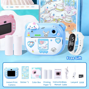 2.4" Touch Screen Kids Instant Print Camera - 12MP Digital Camera with Selfie Video Recording & Print Paper - Perfect Toy for Kids