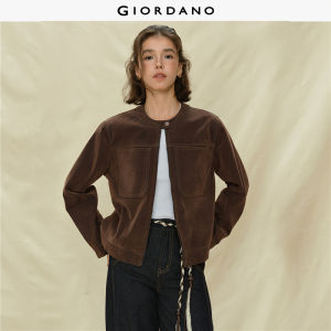 Giordano Women Retro flocked denim jacket Free Shipping 18375512