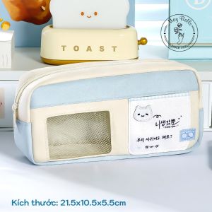 Bóp Viết Có Ngăn Đựng Ảnh Nhiều Ngăn Túi Đựng Bút Học Thêm Tiếng Trung Dung Tích Lớn Có Quai Cầm