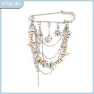 【SHANGZE4】 Women Tassel Pins Jewelry Fashion Autumn Winter Coat Brooch Waist Buckle Button Clasps Trouser Leg Decorative Brooch
