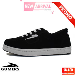 SNEAKERS GUMERS FULL BLACK SUEDE SEPATU HITAM POLOS SEPATU SEKOLAHSEPATU KERJASEPATU SANTAISEPATU PRIA DAN WANITA