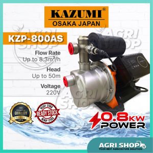 Agrishop KAZUMI JAPAN Automatic Booster Pump KZP400AS/KZP600AS/KZP800AS | 220V 1" House Commercial Use Water Pump