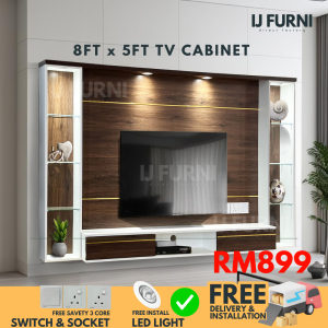 (FREE INSTALLATION) IJ FURNI 8ft Hanging Tv Cabinet / Cabinet Living Room / Wall Mounted TV Cabinet / Tv Cabinet Modern 2024 / Tv Cabinet Wall Hanging / Tv Rack