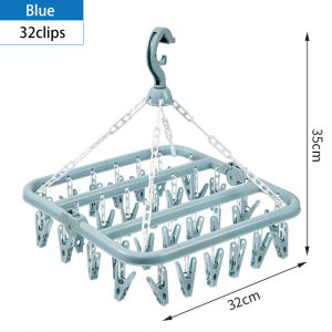 LUVHOME 32 Clip Folding Hanger Windproof Clothes Hanger With Socks Dryer Plastic Foldable Clips Hanger