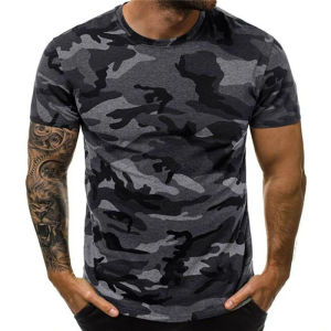 [Local Stock] HBESTY  Camouflage 3D Printed Pattern T-Shirt Short Sleeve Mens Clothing For Summer T Shirts Comfortable Top Outdoor Sportwear