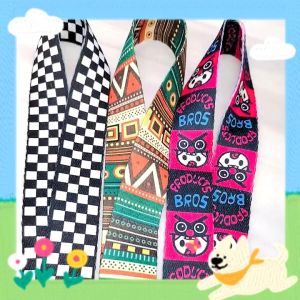 Adjustable printed ethnic-style ukulele strap with guitar shoulder strap and soft PU leather head