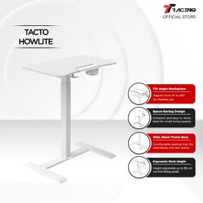 TTRacing TACTO Adjustable Portable Movable Standing Desk Table 65x42cm with Wheel Sofa Side Table