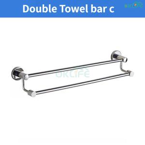 [OKLIFE. SG]304 Stainless Steel T-Shape Bath Towel Shelf Foldable Towel Bar Polished Matte Black for Bathroom Organizer
