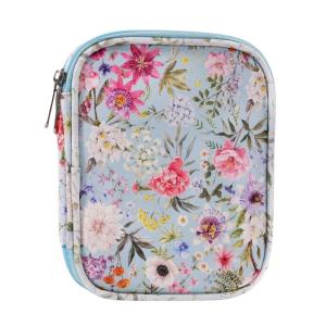 Portable Crochet Hook Organiser Built in Zippered Pocket Elastic Slots Breathable Fabric Knitting Storage Case